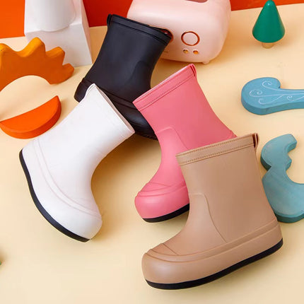 Cute Korean-style Cartoon Rain Boots Women's Velvet Cotton Non-slip Waterproof Shoes Student Warm Rain Boots Short Tube Outdoor Water Boots