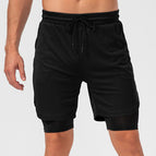 Kd60010 fake two-piece shorts black / Xs (domestic size m)