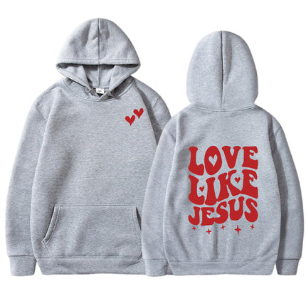 Hoodie Sweatshirt Floral Slogan Letter Pattern Printed Off-Shoulder Hooded Pullover