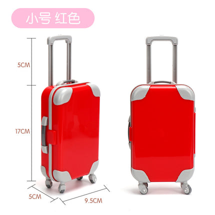 Cross-Border Artificial Mini False Eyelashes Storage Trolley Case Solid Color Small Makeup Suitcase Play House Toy