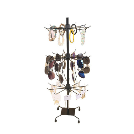 3-Layer Stall Rotating Rack Necklace Hanging Bead String Socks Hat Jewelry Rack Store Door Hanging Rack Display Rack