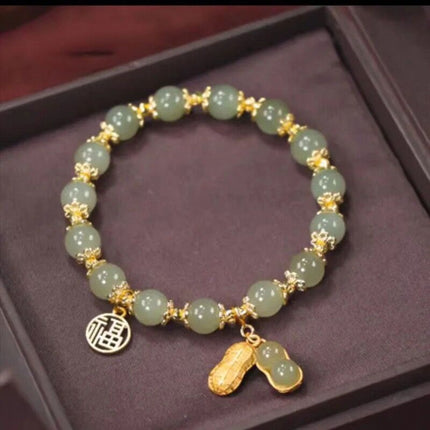 Imitation Hetian Yu bracelet female ins niche design non-fading retro light luxury temperament bracelet girlfriends gift Bai match