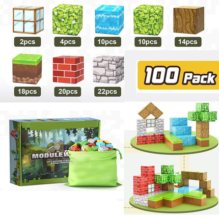 Cross-border My Magnetic Cube World Magnetic Suction Stone Building Blocks Children's Gift Educational Assembled Boy's Toy Interactive