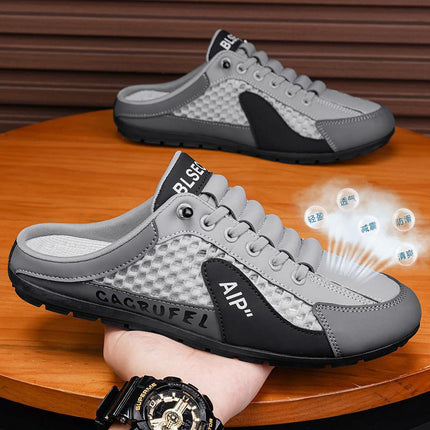 Lazy Shoes Men's Lace-up Men's Shoes Summer New Half Slippers Sneakers Men's Slip-on Men's Sports Casual Shoes