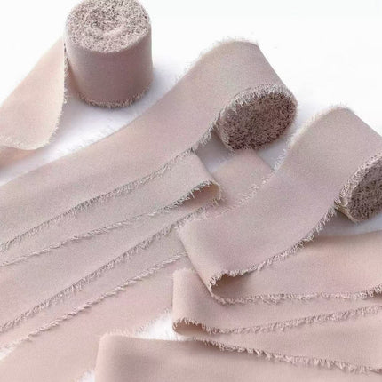 Ins Hand-Torn Raw Edge Ribbon Bouquet Satin Ribbon Ribbon Dried Rose Wedding Flowers Tied Chiffon Lace