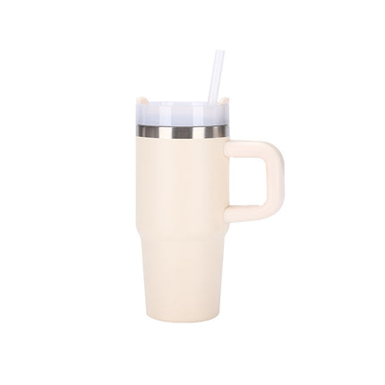 14oz Large-Capacity Handle Car Cup 304 Stainless Steel Thermal Insulation Ice Cup Outdoor High-Looking Straw Cup