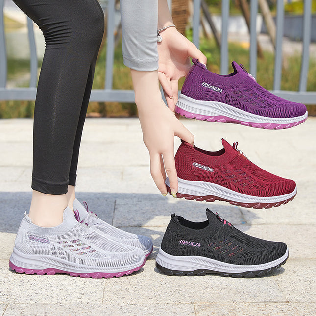 Women's Summer Shoes for Elderly Women, Breathable Soft-Soled Casual Walking Shoes for Older Mothers, Cross-Border Elderly Shoes