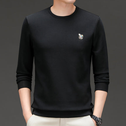 Ming Di Mouse Men's Autumn New Easiest for Match Long Sleeve T-Shirt Tops Fashionable Round Neck Bottoming Shirts Men's Sweatshirts