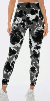 High-Waisted Tie-Dye Butt-Lifting Fitness Pants, Breathable Peach-Lift Compression Training Nine-Point Yoga Pants Define