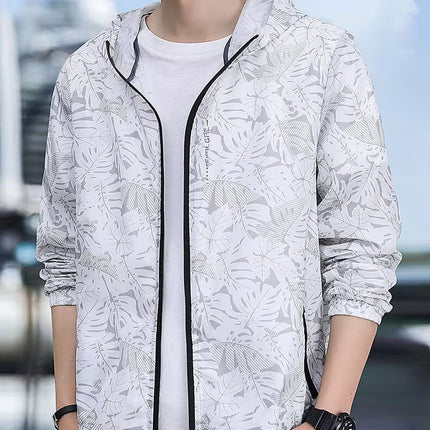 Ice Silk Sun Protection Clothing Men's Thin Breathable Hooded Sun Protection Clothing Foreign Trade Outdoor Sports Fishing Zipper Skin Jacket