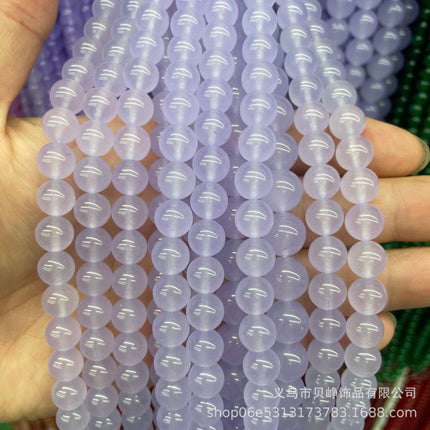 Wholesale high quality chalcedony aquamarine jasper aquatic grass jade loose beads semi-finished jewelry accessories DIY bracelet with beads