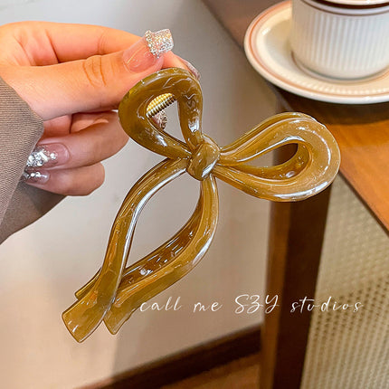 Acrylic Bow Hair Grab 2023 New Clip Headwear Hairpin Back Hair Shark Clip Hair Grab Clip