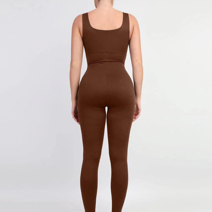 European and American One-Piece Yoga Clothing, Dance Clothing, Tummy Control, Slim Fit, Sports Elastic Tight-Fitting One-Piece Bodysuit with Chest Pad 6338
