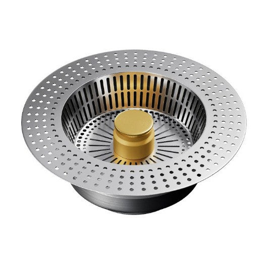 Household Stainless Steel Kitchen Sink Filter Net, Sink Drain Plug, Universal Pop-Up Core for Dishwashing Sink