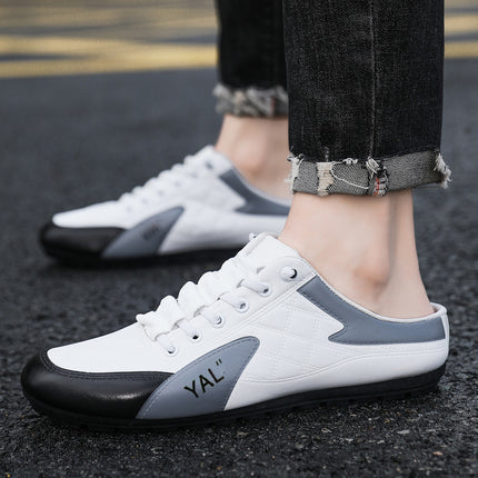 Foreign Trade Cross-border plus size Men's Shoes Spring Half Slippers Men's Casual Breathable Korean Fashionable Lazy Slip-on Shoes