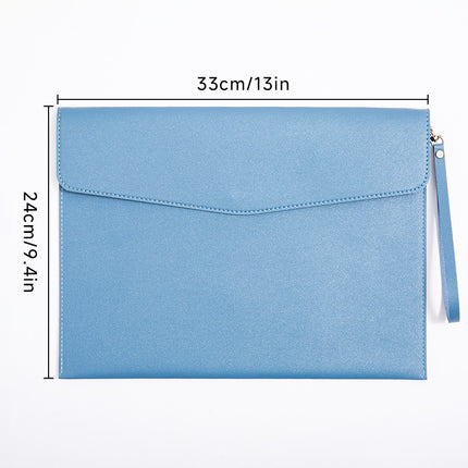 Magnetic suction leather file bag large capacity business meeting file bag waterproof office information storage book custom logo