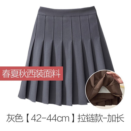 Thickened Woolen Pleated Skirt Skirt Women's Autumn and Winter New Slimming High Waist A- Line JK College Black Ins Short Skirt