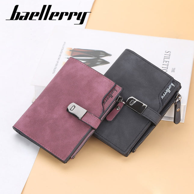 Baellerry New Women's Pu Imitation Leather 80% off K-Style High-End Multi-Card Slot Zipper Women's Short Coin Purse