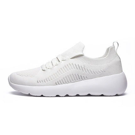 2025 Spring Lace-Up Lightweight Cushioning Running Shoes for Men and Women, Cross-Border Large Size Flyknit Casual Sports Shoes, Dropshipping Available
