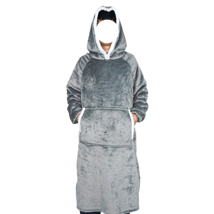 European and American Style Long Thickeneded Tv Lazy Blanket Tv Blanket Extended Nightgown Couple Family Home Clothes Pullover Pajamas