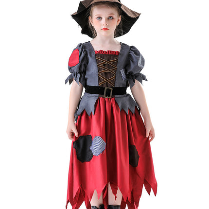 Cross-Border Halloween New Children's Witch Magic Hat Scarecrow Dress Suit Vampire Performance Costume