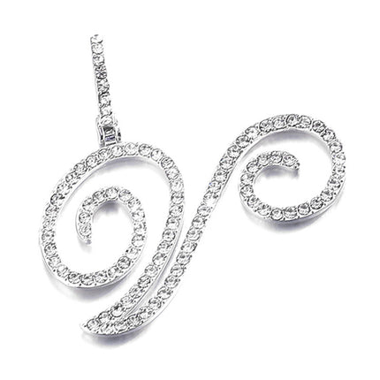 Foreign trade popular products full diamond hip hop jewelry grass letter pendant melon seed buckle Cuban chain accessories Amazon exclusive