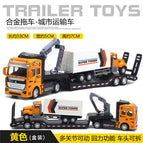 Yellow alloy car city trailer with transporter