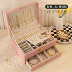 Diamond pink two-layer jewelry box