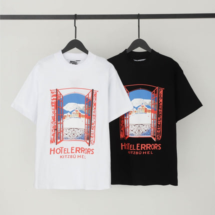 Cross-border foreign trade beauty tide eye of truth series pane landscape printing new letter printing men's and women's short-sleeved T