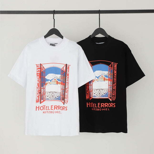 Cross-border foreign trade beauty tide eye of truth series pane landscape printing new letter printing men's and women's short-sleeved T
