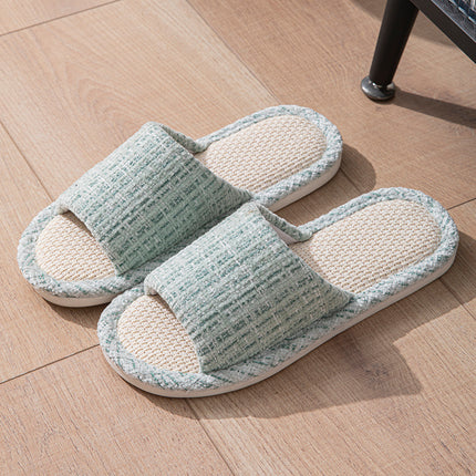 Xiaoxiangfeng Men and Women Couple Indoor Home Wooden Floor Open Toe Linen Summer Four Seasons Sandals