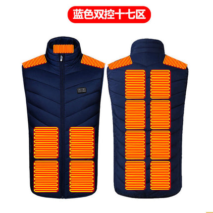 Cross-border Explosions Winter Heating Vest Three-gear Intelligent Adjustment USB Power Supply Cold-resistant Warm Heating Clothing for Men and Women