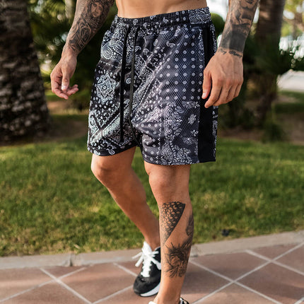 Summer Amazon Independent Station Cross-border 3D Printed Shorts Quick-drying Short-sleeved Shorts Beach Pants Shirt Set Men's