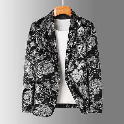 Golden silver Suit Jacket Men's Autumn and Winter New British Casual Light Mature Suit A056-9919P85