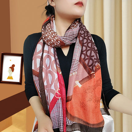Western style large size sunscreen scarf air conditioning shawl outdoor dual-use women's summer thin neck protection versatile fashion scarf