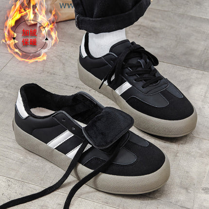 Winter cotton shoes couple retro German training white shoes men's 2024 new fleece-lined men's shoes Joker casual shoes wholesale