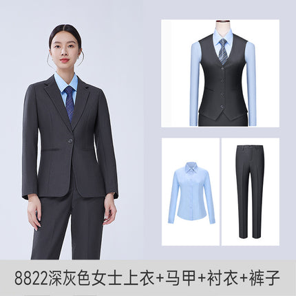 High-end suit suit female professional formal suit bank business suit temperament tooling sales department front desk work clothes autumn