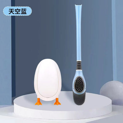 [Patented Authentic] New Diving Cartoon Duck Silicone Toilet Brush Home with Base Cleaning Set Bathroom