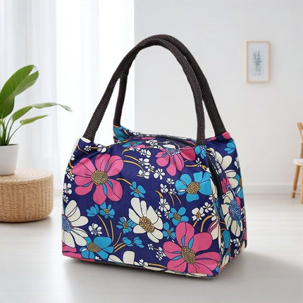 Oxford cloth printed lunch box bag new fashion casual ladies portable lunch bag hand mummy bag cartoon cute
