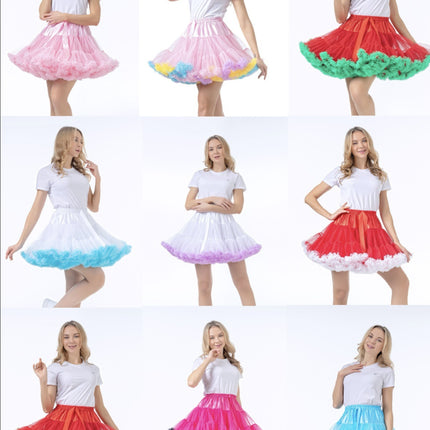 Adult Petticoat Daily Style Ultra-Puffy Nylon Lolita Cloud Petticoat Seamless Marshmallow Violent Puffy Skirt