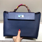 Dark Blue / Large size 29cm silver buckle