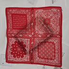 Spliced cashew red silk scarf square scarf