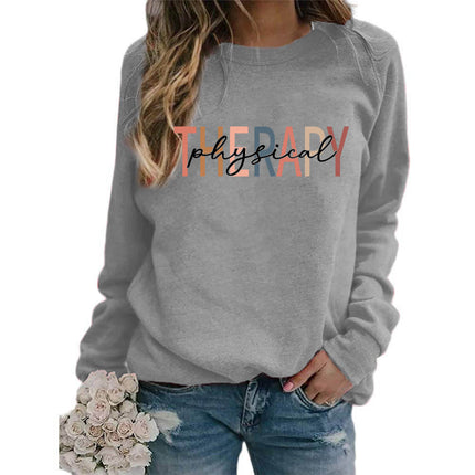 Foreign trade supply therapy printed round neck jacket sweater European size women's coat long sleeve cross-border autumn and winter