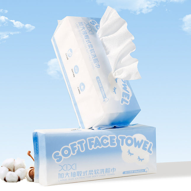 Xixi enlarged removable soft face towel dry and wet dual-use disposable cotton soft towel skin wash face wipe face makeup remover