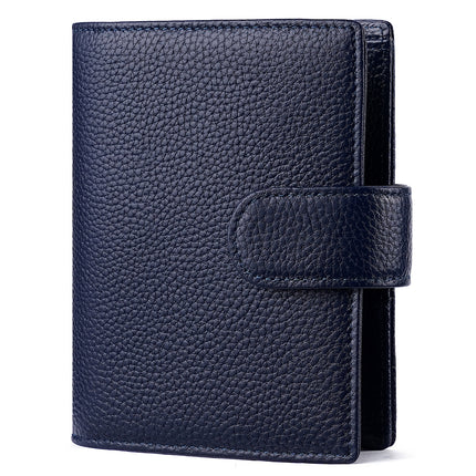 Litchi Pattern A7 Hand Ledger Men's and Women's Wallet Card Holder Multi-Functional Notebook Leather Case Genuine Leather Notepad Protective Cover