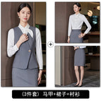 Women's gray vest + skirt + shirt / S