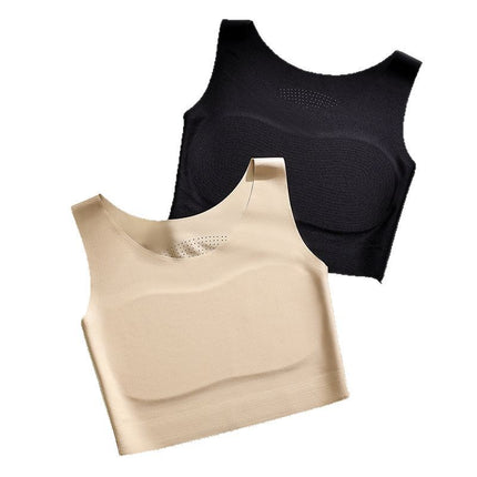 Seamless Bra for Large Busts, Slimming and Shaping, Stylish T-Back, Shockproof Sports Bra for Women, Ultra-Flat, Anti-Bump, with Chest Pads