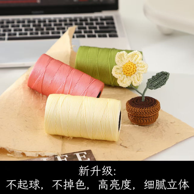 Bright Silk Thread 1mm Thin Thread for Crocheting Bouquets, Bags, Shoes, Handmade 100g Factory Direct Wholesale Knitting Thread