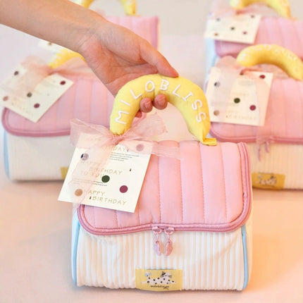 Cute Little House Souvenir Cosmetic Bag, Large Capacity, High-Value Gift Box, Baby's 100-Day Banquet, First Birthday Gift Empty Box