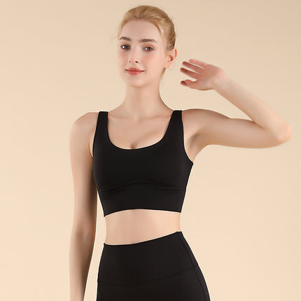 New One-piece V-shaped Backless Wide Shoulder Strap Sports Underwear Women's Yoga Beautiful Back Dance Pilates Sports Bra